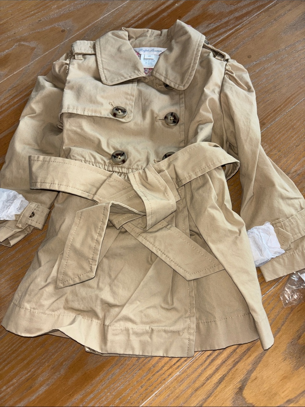 Ralph Lauren Tan Trench Coat Jacket for Kids